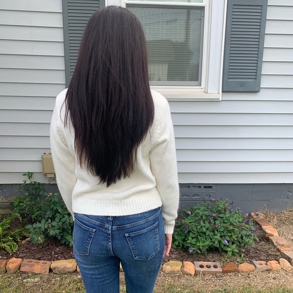 White Button Up Dressbarn Sweater - Picture 6 of 13